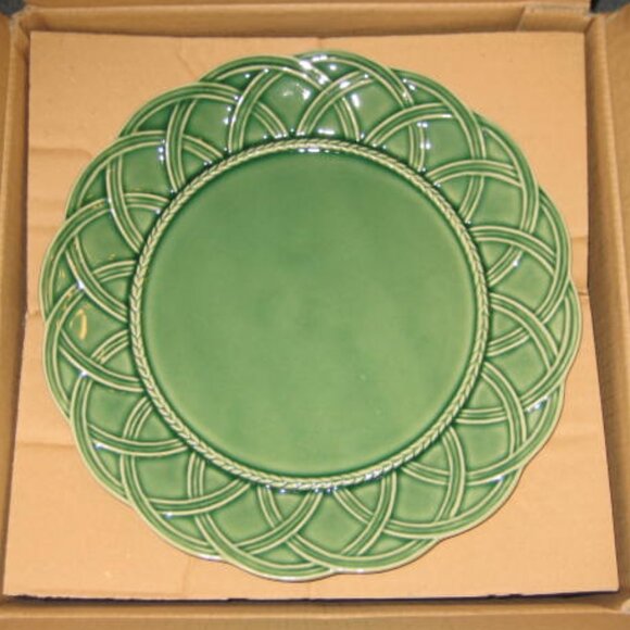 NWT Bordallo Pinheiro Outono Autumn Green 10” Dinner Plate Made in Portugal NEW - Picture 9 of 14
